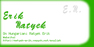 erik matyek business card